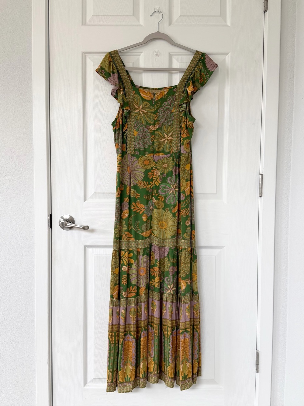 Nine Lives Bazaar Nirvana Collection Peacock & Floral Print Midi Dress - Picture 4 of 10